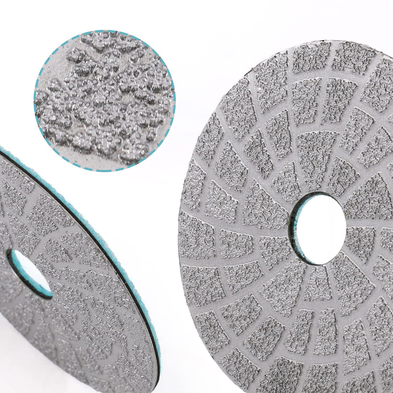 3PCS Vacuum Brazed Diamond Polishing Pads Grinding Wheel Disc for Concrete (4 INCH)