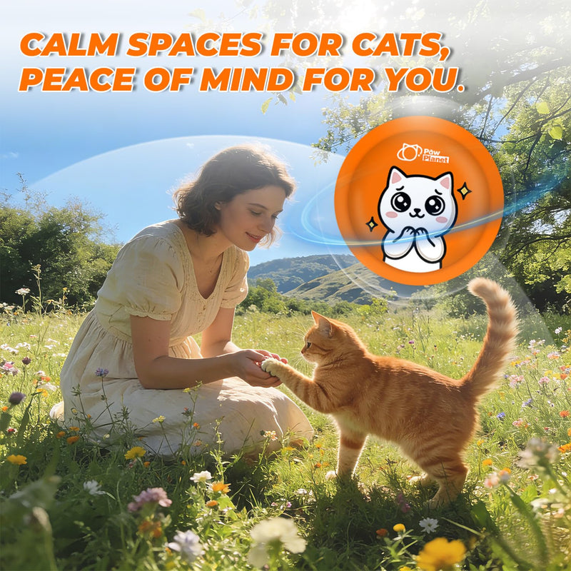PAW PLANET Cat Pheromones Calming Patches to Promote Relaxation, Multi-cat Social Comfort & Interaction, Daily Home Use & No Plug-in Needed, Ideal for Travel & Support, 12 Count (Orange) Orange