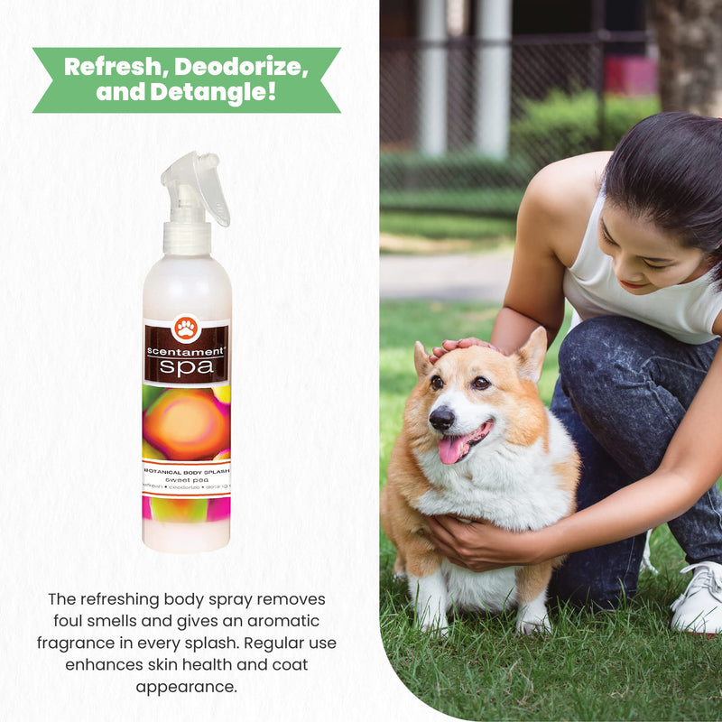 Best Shot Scentament Spa Botanical Body Spray, Body Spray Conditioner for Pets, Cat and Dog Cologne Spray, Sweet Pea, 8 Oz - PawsPlanet Australia