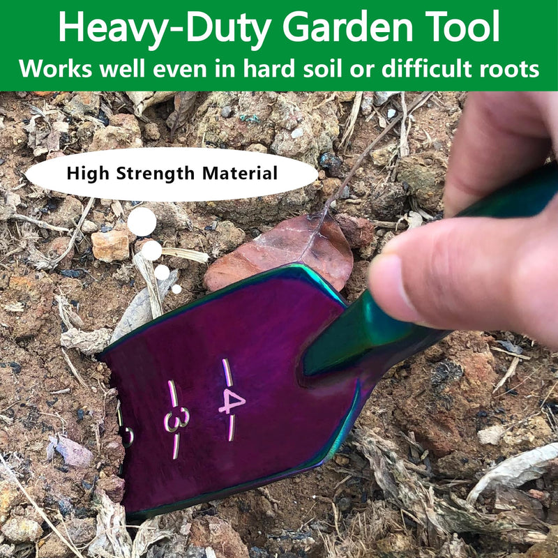 Garden Shovels - 2 Pack Gardening Tools, Heavy Duty Garden Trowels, High Strength Alloy Steel for Soil Digging Planting Transplanting Weeding - Solid Metal Handle, Colorful Dig-Plant & Large Transplanter Tools