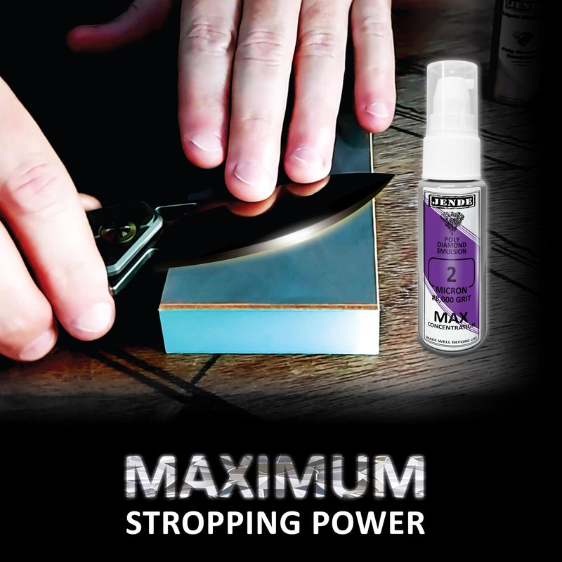 Jende 2 Micron Max Poly Diamond Stropping Emulsion 20ml, Premium Stropping emulsion