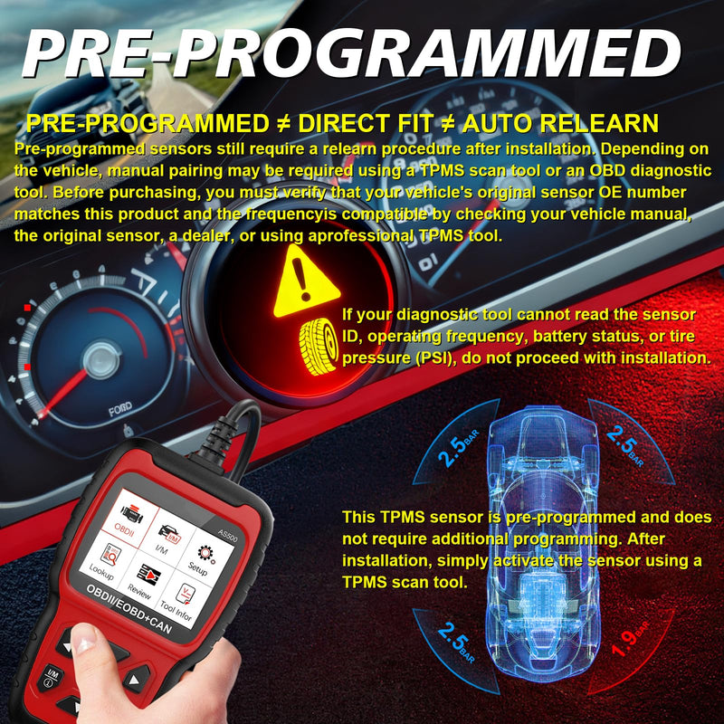 Pre-Programmed Tire Pressure Monitoring Sensor 433MHz TPMS Sensor Compatible with Chevy 2016-2022 Traverse Malibu 2017 2018 Impala 2019 2020 2021 2022 Silverado 1500 2500hd 4PCS 13598773