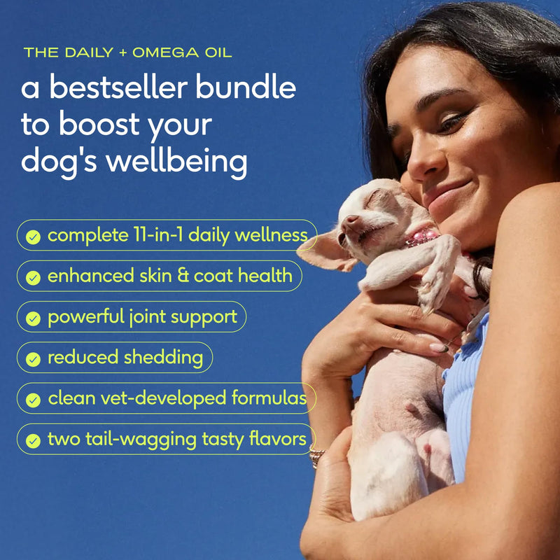 Native Pet Daily Wellness Bundle & Dog Anxiety Relief – 11-in-1 Vitamins and Supplements, Omega 3 Fish Oil for Dogs & Calming Supplement for Gut, Skin, Coat, Joint & Immune Support