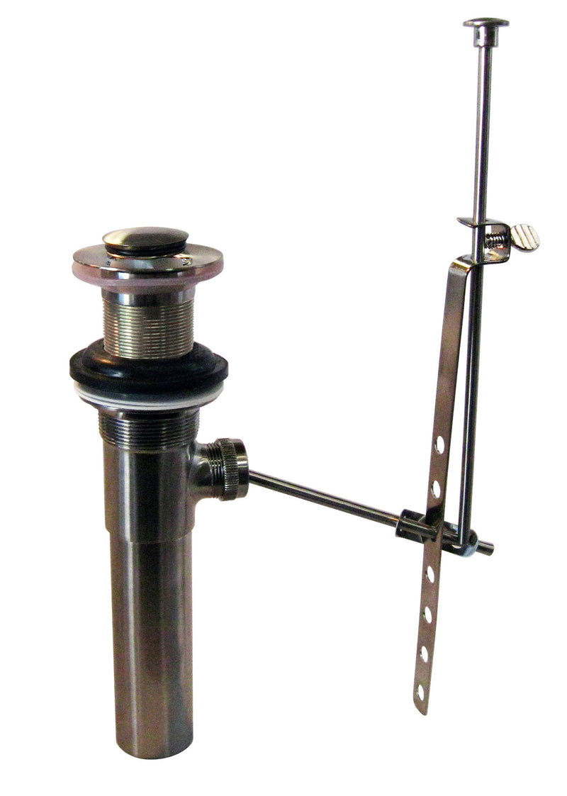 Westbrass A412-12-07 Pop-Up Bathroom Sink Drain Assembly Stopper with Lift Rod Without Overflow Holes-Exposed, Satin Nickel