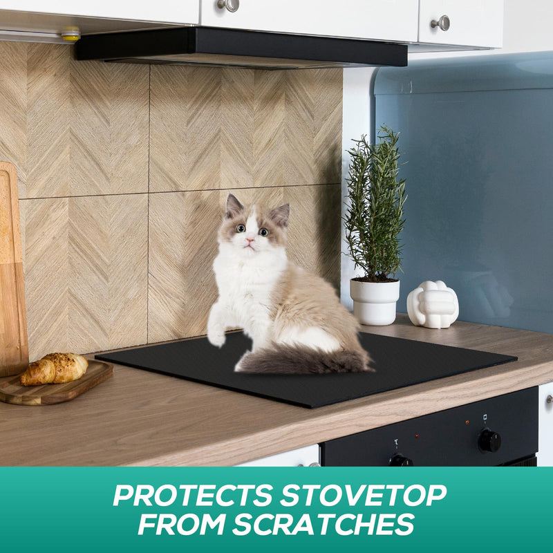Heat-Resistant Silicone Induction CooktopMat, Fireproof Stove Top Cover for Electric Stove, 30.7 x20.4 inch Translucent Cooktop Protector, CuttableInduction Cooktop Mat