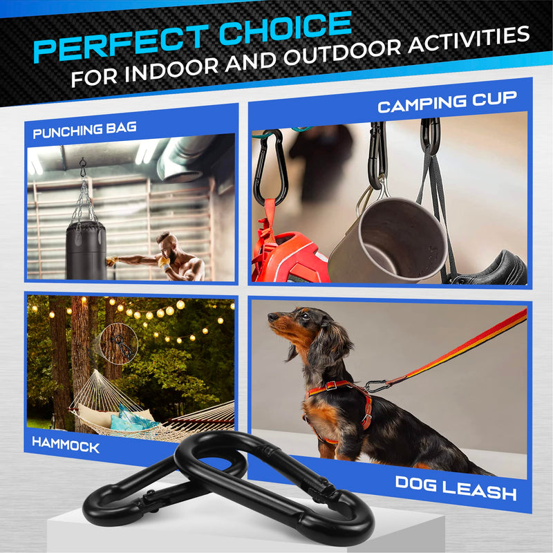 2Pcs 4In Spring Snap Hooks 700LBS Capacity, Carabiner Clip, Heavy Duty Rope Connector, Quick Link Carabiners Spring Snap Hooks for Indoor & Outdoor Activity, Camping, Climbing, Fishing, Hiking 2Pcs 4In