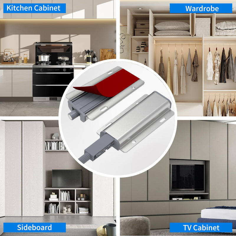 9 Pcs Magnetic Push Latch Catch for Cabinet Door, Push to Open Door Latch, Heavy Duty Cabinet Magnetic Catch for Cabinet Drawer Door Press Out Closure Cabinet Hardware 9 Pcs Single Magnetic Push Latch