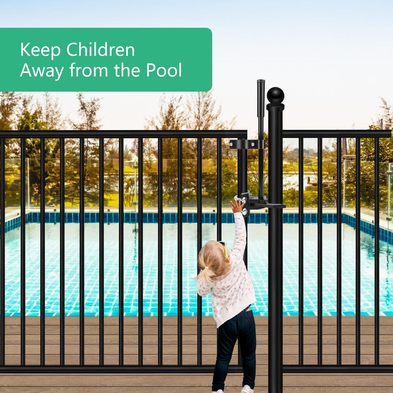 Pool Gate Latch, Gate Latch for Pool Gate Safety Latch, Auto Pool Gate Lock in Pool Fence, Pool Lock for Gate, Chain Link Fence Gate Latch, Horizontally (1-3/8" x 2-1/2") 1-3/8" x 2-1/2"