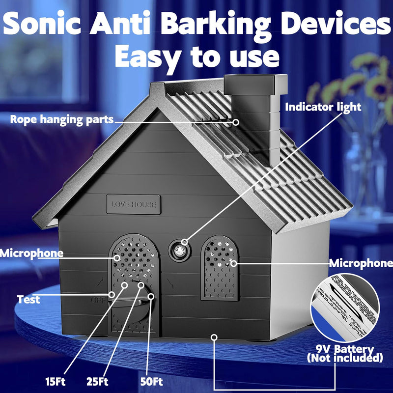 AODA Anti Barking Device for Dogs, Ultrasonic Dog Bark Deterrent Devices, Dog Barking Silencer up to 50 FT, Dog Barking Control Device, Bark Box Indoor Outdoor Use