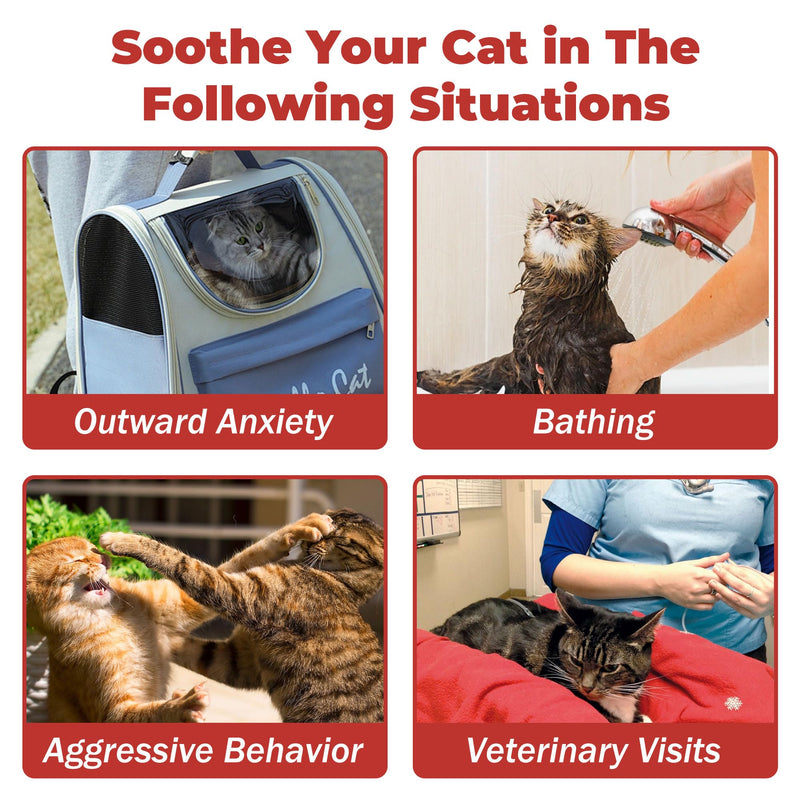 Cat Calming Treats – Natural Stress, Anxiety & Shock Relief for Cats – Featuring L-Theanine, L-Tryptophan & Catnip – 100% Veterinarian Formulated, 30 Likable Gel Tubes for Quick Calm & Relaxation