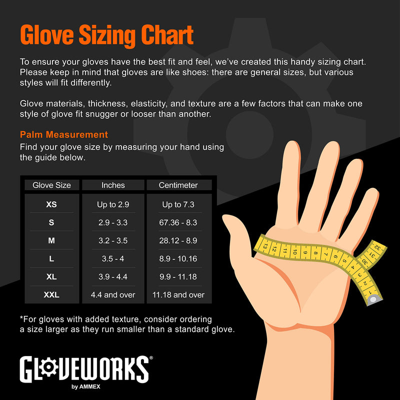 GLOVEWORKS HD Orange Nitrile Gloves, 8 mil Nitrile Disposable Gloves with Raised Diamond Texture, Mechanic Gloves Disposable X-Large (Pack of 100) Box of 100