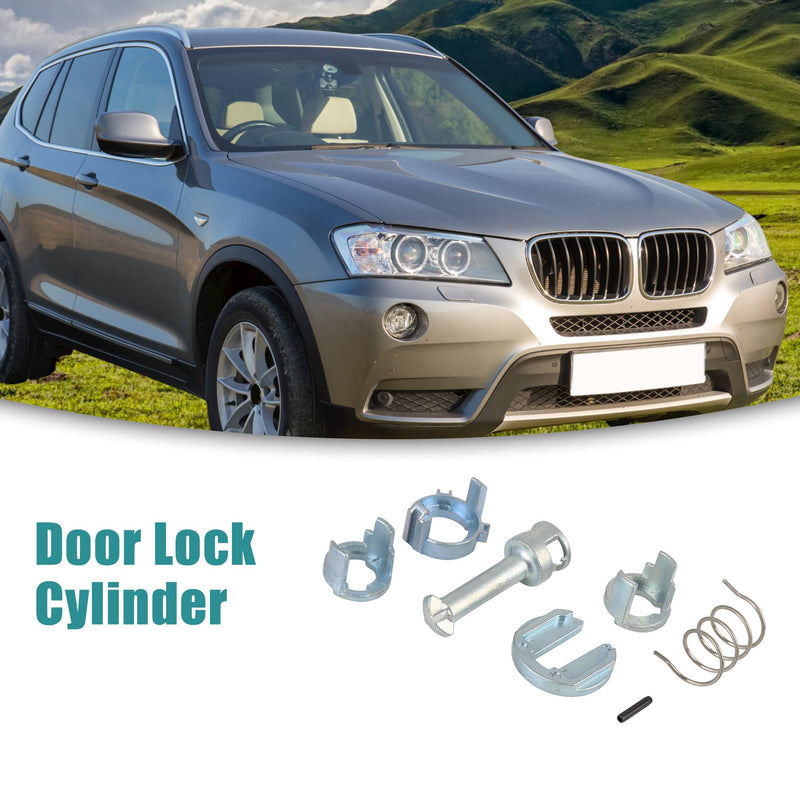 ACROPIX Door Lock Cylinder Repair Kit Fit for BMW X3 - Pack of 2 Silver Tone