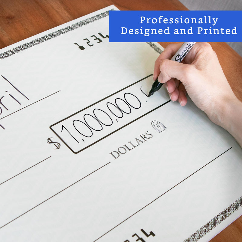 Giant Check (32 x 13.5 inches) - Large Fake Check Award - Big Checks for Presentations - Oversized Checks for Presentation Large (32 x 13.5 in)