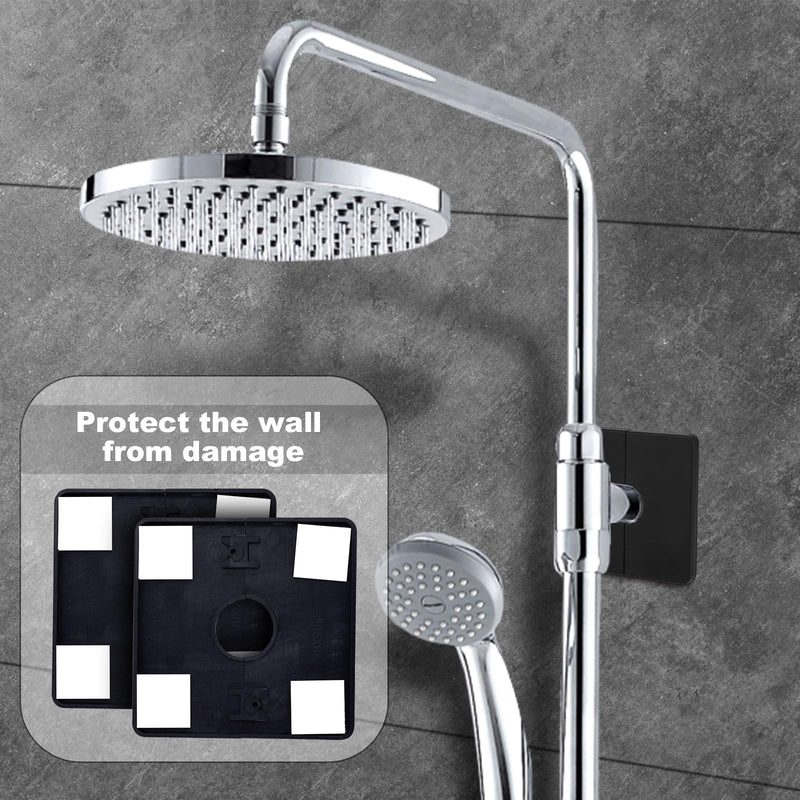 4pcs Square Plumbing Cover Plates, Shower Faucet Cover Plate Square Shower Arm Flange Escutcheon Replacement Cover Plate for Standard 1/2" Pipes Multiple Scene Usage(Black) Black
