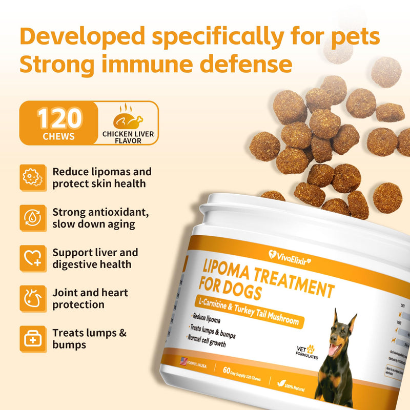 Lipoma Treatment for Dogs – L-Carnitine Helps Maintain Fat Metabolism, Energy, and Vitality; Turkey Tail, Reishi, Curcumin, and Coenzyme Q10 Help Promote Cellular, Immune, and Overall Health