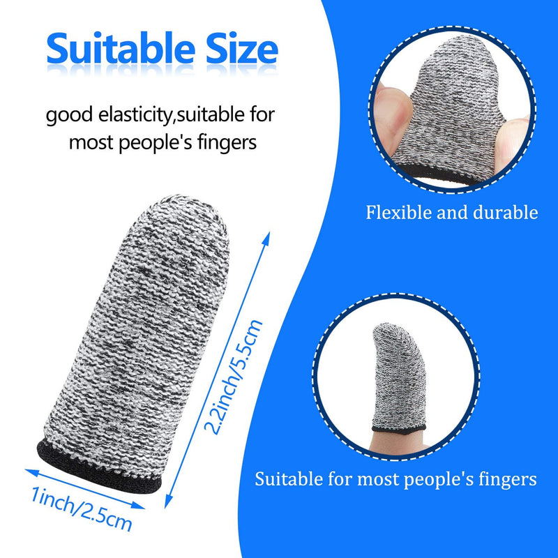 Honoson 20 Pieces Cut Resistant Finger Cots Gel Finger Guards Finger Protectors Reusable Fingertip Covers Large Finger Sleeve for Kitchen Food Cutting Sculpture Work Supplies