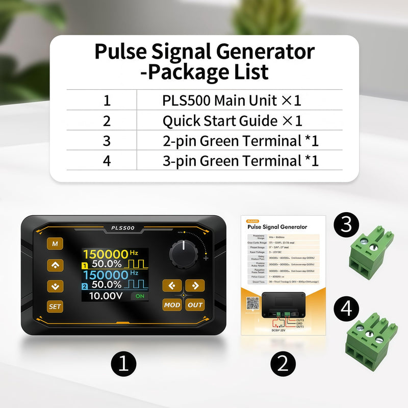 Dual-Channel Adjustable 1HZ~500KHZ PWM Pulse Frequency Signal Generator, DC 5-24V Frequency Function Generator Duty Cycle phasing Motor Driver Speed Controller