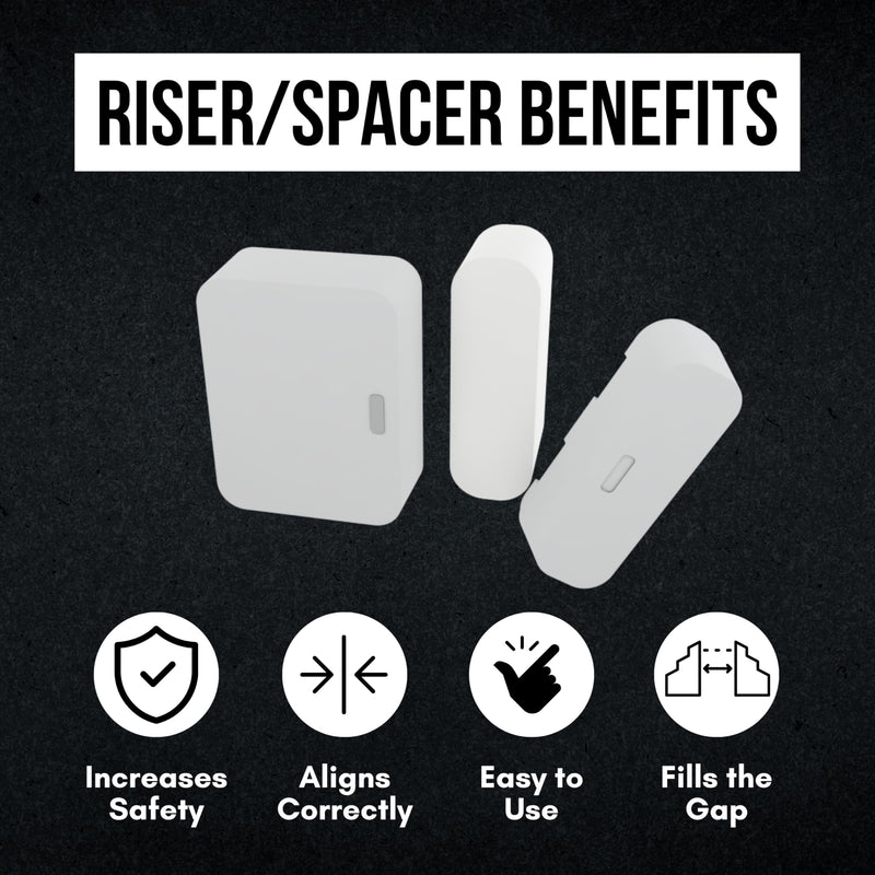 Magnet Riser Compatible with SimpliSafe | Alarm Contact Spacer with 3M Adhesive | Alarm Riser - Sensor/Magnet Not Included (5 Pack - 1 inch)