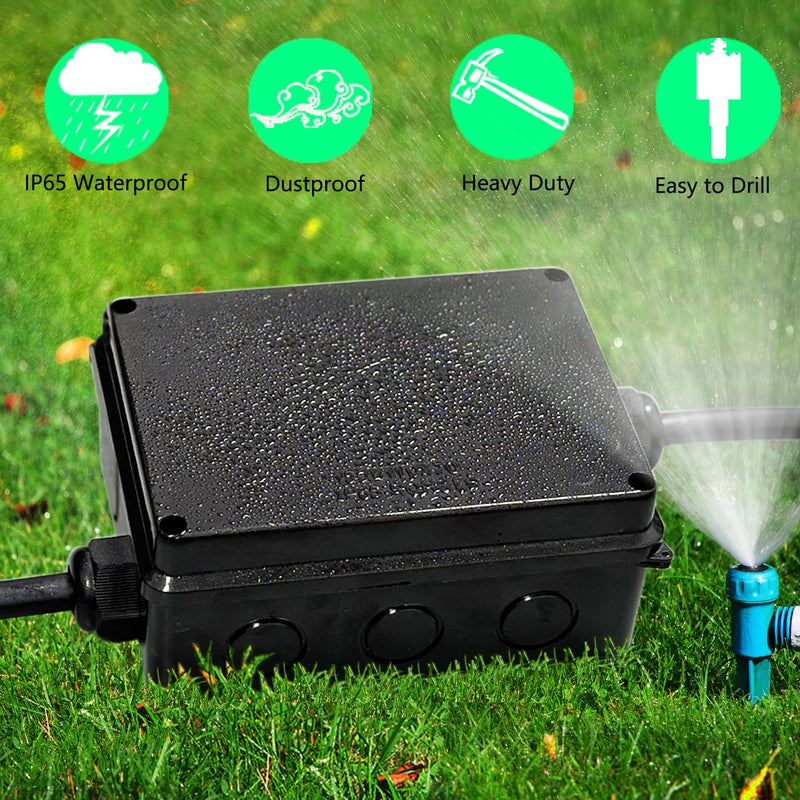 Electrical Box, Outdoor Waterproof Box IP65 Junction Box with Reserved Holes,ABS Plastic Project Box Power Cord Enclosure Black 5.9 x 4.3 x 2.8 inch(150x110x70mm) 5.9" x 4.3" x 2.8"