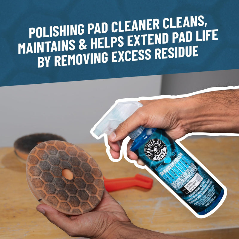 Chemical Guys 5.5" Buffing Pad Sampler Kit - 4 Piece Detailing Set with 3 Professional Foam Car Polishing Pads & 16 oz Polishing Cleaner, for Dual Action and Rotary Polishers Using 5" Backing Plates 5.5"