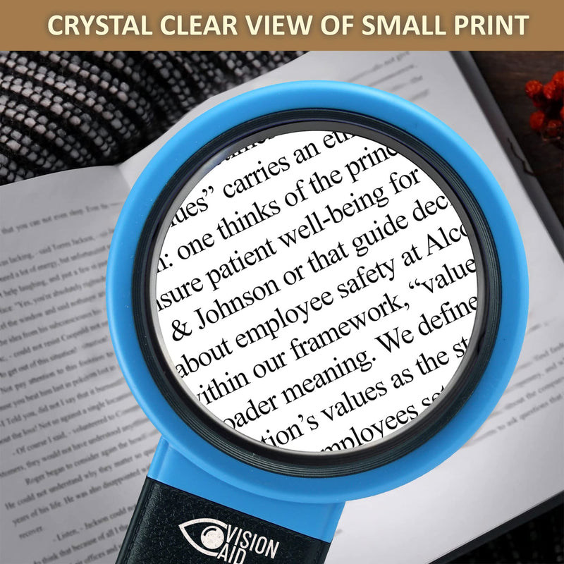 Vision Aid 30x Hands-Free Magnifier with Ultra Bright 36 LED Lights and Case - 40x Loupe Magnifying Glass with Stand for Reading Jewelry Coins Watch Hobby Crafts Close Work Battery Powered - 36 Ultra Bright LED with Case