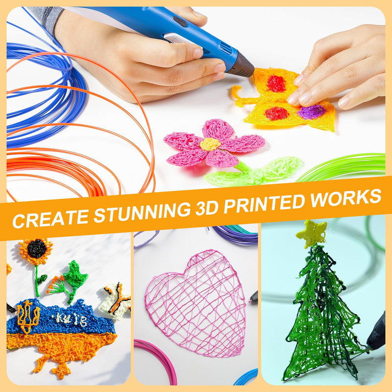 MECCANIXITY 30 Colors ABS 3D Pen Printer Filament Refills, Each Color 16.4 Feet Total 492 Feet 1.75mm Printing Filament for Most 3D Printing Pens