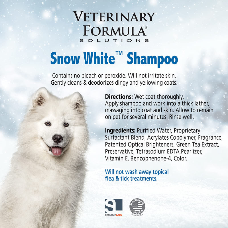 Veterinary Formula Solutions Snow White Shampoo for Dogs and Cats, 17 oz – Safely Remove Stains Without Bleach or Peroxide – Gently Cleanses, Deodorizes and Brightens White Coat – Fresh Scent - PawsPlanet Australia