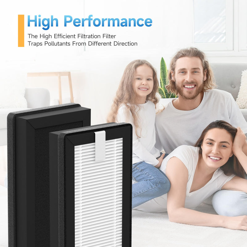 Air filter Replacement Compatible with EyeVac Air 2in1 Air Puri-fier, 2-in-1 Filtration with Activated Carbon Filter(4-pack) 4 Pack
