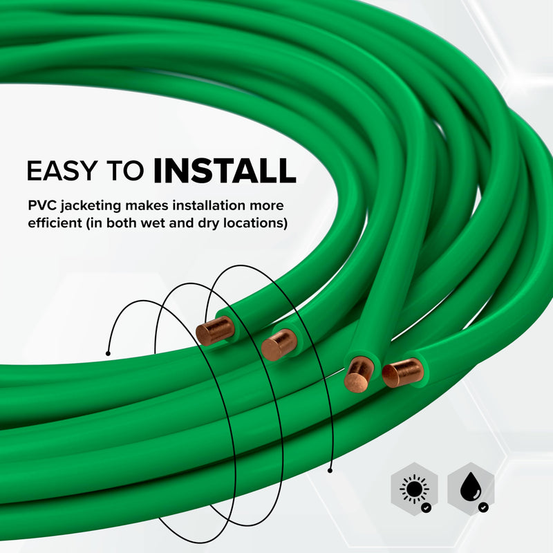THE CIMPLE CO 10 Foot - 10 AWG Solid Copper Wire - 10 Gauge Green Ground Wire - 10 AWG THHN Wire - 10 FT Insulated Grounding Wire - THHN/THWN Solid Wire - Industrial Wire - 10 Feet (3 Meters), Green 10 Feet (3 Meter)