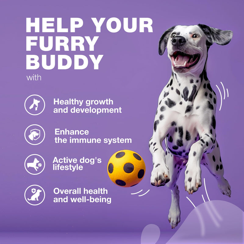 Dog Vitamins 15 in 1 - Dog Multivitamin Chews with MSM for Hip & Joint Health - Dog Supplement for Itchy Skin Relief - Multivitamin for Dogs Immune Support with Enzymes - Skin & Coat, Mobility Support 180 count - PawsPlanet Australia
