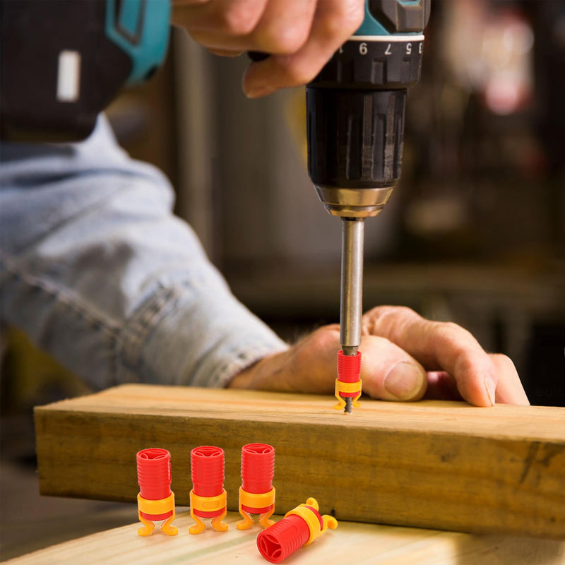 4 Pcs ABS Screw Gripper Holder Clamp Fixing Set for Drill, Fits Screwdrivers Bit Diameter of 6-8mm Holding Tool for Woodworking (Red) - NewNest Australia