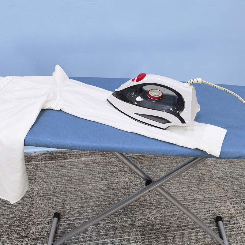 Ironing Board Cover and Pad, Standard Size 15x54, Thick Padding, Elastic Edge, Silicone Coated, Resist Scorching and Staining, Adjustable Fastener, Heavy Duty Padded Iron Board Covers (Blue) Blue 15" x 54"