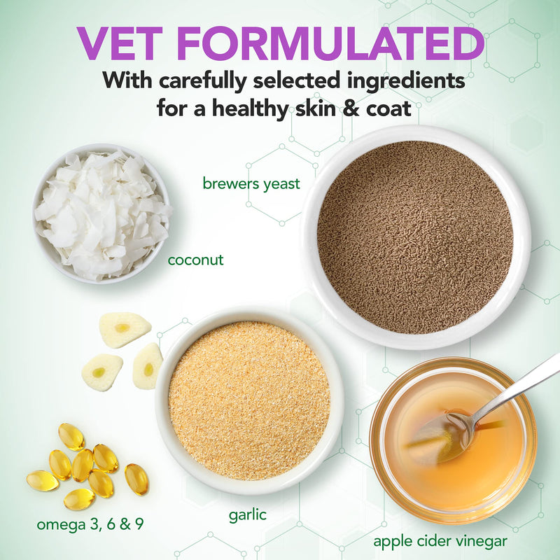 Vet’s Best Brewer’s Yeast & Garlic Chews| Healthy Skin & Coat Protection for Dogs | Formulated with Veterinary Recommended Dosage | 60 Count - PawsPlanet Australia