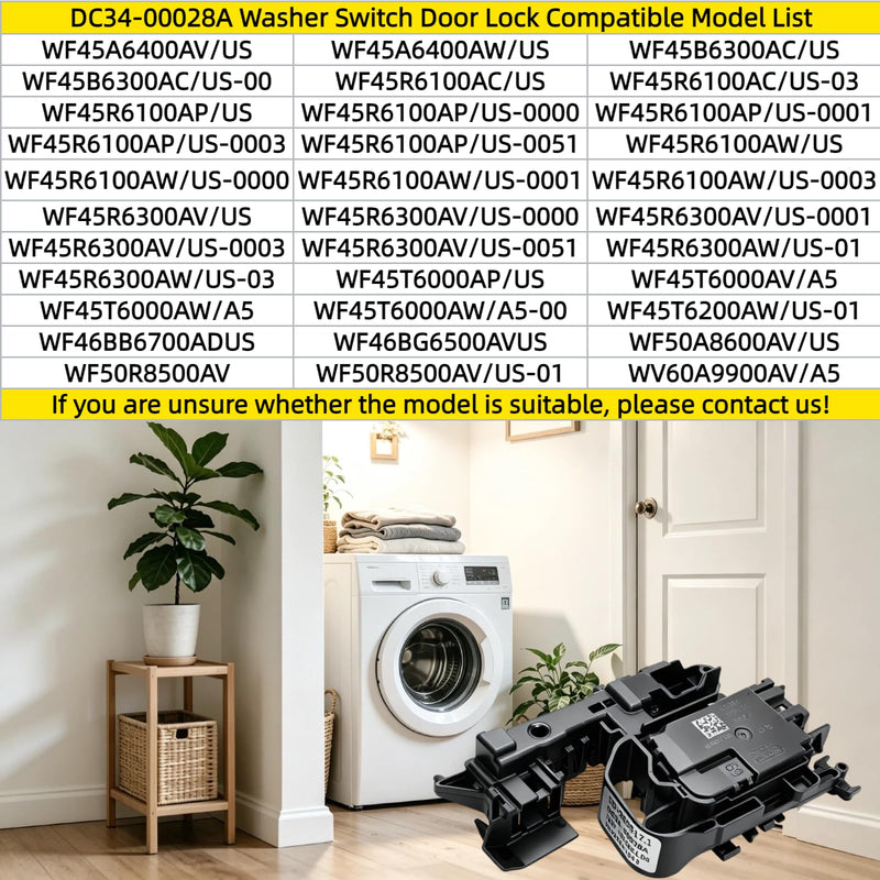 DC34-00028A Washer Door Lock Switch for Samsung Washing Machine Replacement