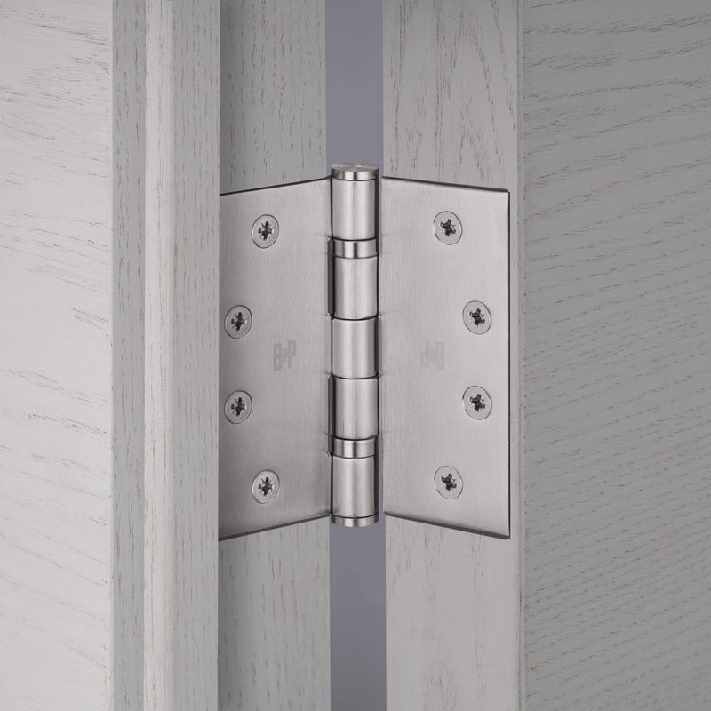 Buster and Punch Door Hinge Set of 2, 4 x 4 Inch Solid Metal with Multiple Finish Options Steel
