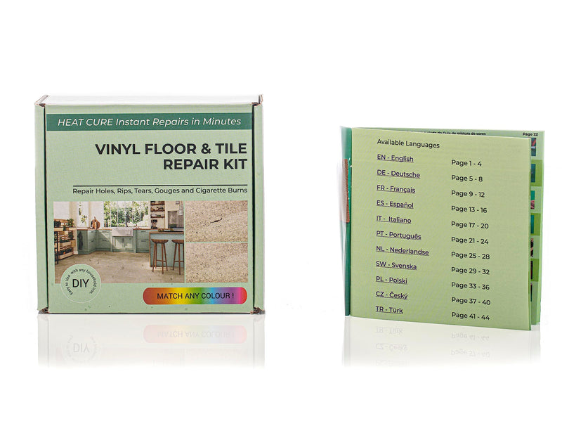 Glass Polish DIY Vinyl Floor & Vinyl Tile Repair Kit, Heat Cure for Small Holes, Cuts, Rips, Tears & Burn Marks
