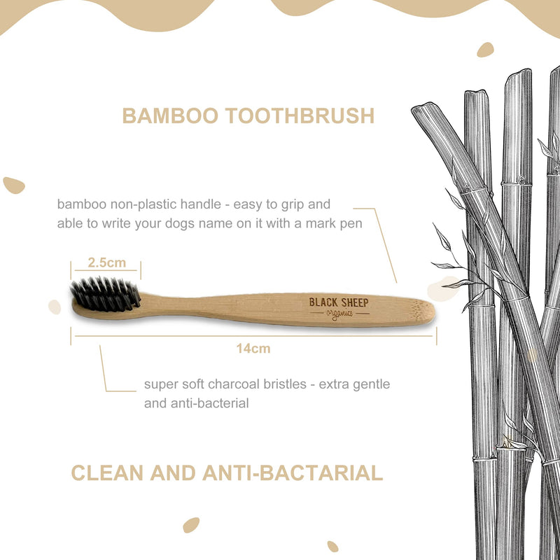 Bamboo Toothbrush for Dogs-BPA Free Ultra Soft Dog Toothbrush- Gentle on Dog Gum and Dog Teeth-Charcoal Infused and Non-Plastic Biodegradable Handle - PawsPlanet Australia