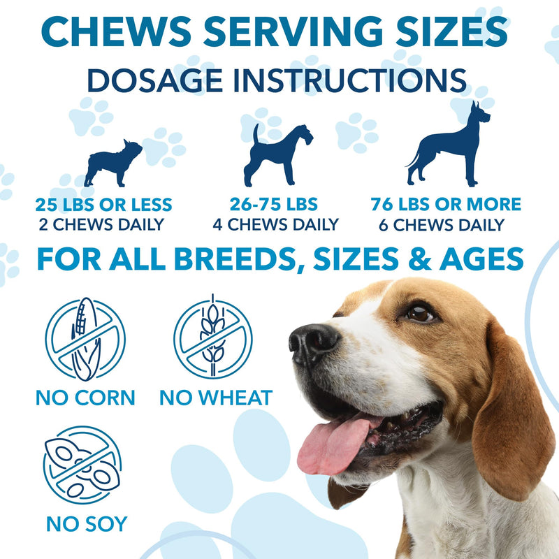 Hemp Calming Chews for Dogs with Anxiety and Stress - Anxiety Relief Chews for Storms, Fireworks, Thunder, Barking, Separation - Valerian, L-Tryptophan, Hemp Oil - Peking Duck- 120 Dog Calming Treats