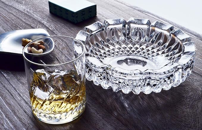 Toyo Sasaki Glass Ashtray, Approx. φ7.3 x 2.2 inches (18.5 x 5.6 cm), Toledo Large, Made in Japan, Dishwasher Safe P-05508-JAN - NewNest Australia