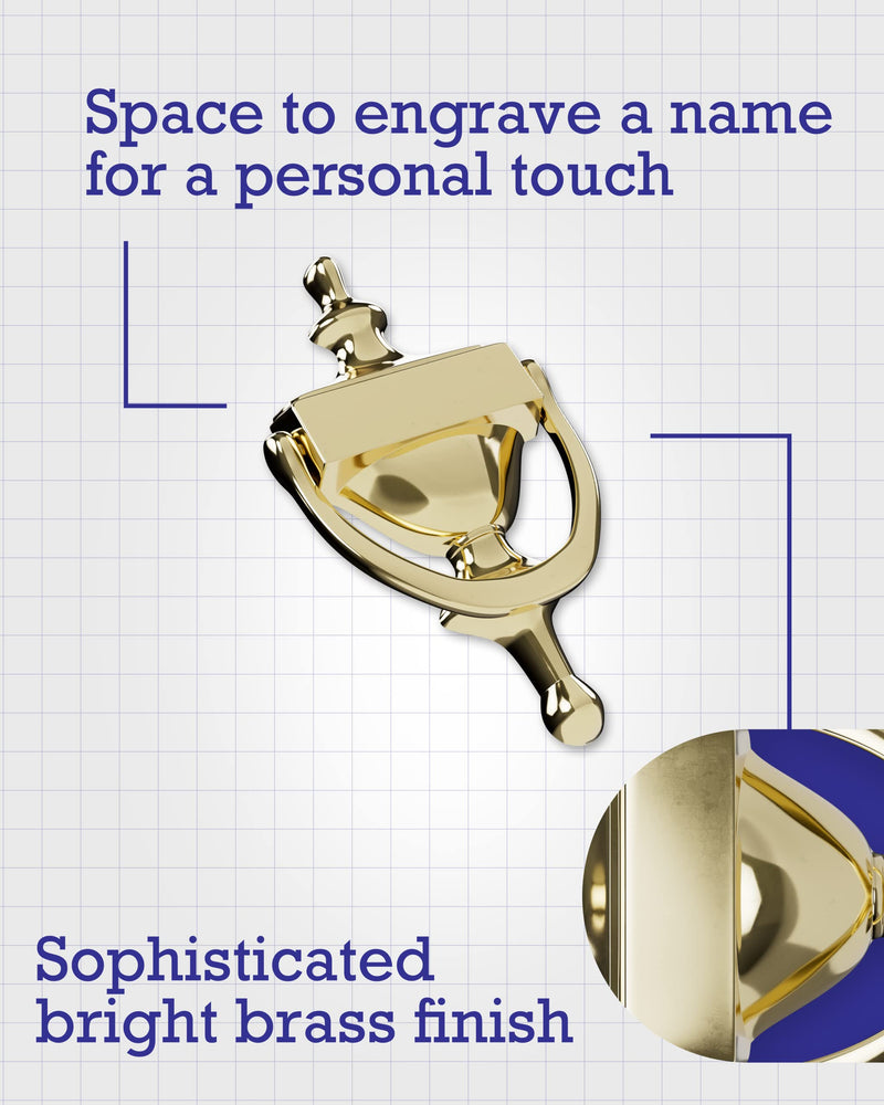 Hardware Essentials 852393 Bright Brass Door Knocker, 7-Inch Brass Without Viewer - NewNest Australia