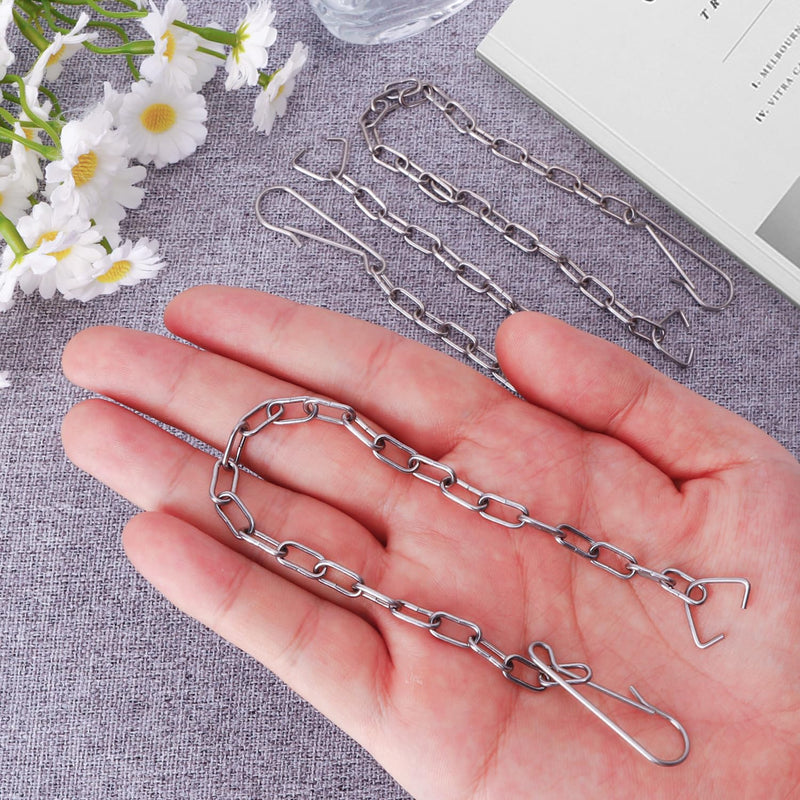 Toilet Flapper Chain 3Pcs Toilet Chain Toilet Handle Replacement Kit 9.5“ Stainless Steel Toilet Handle Chain with Hook Ring Universal Toilet Lift Chain Replacement Fits Most Toilet Flappers, Silver