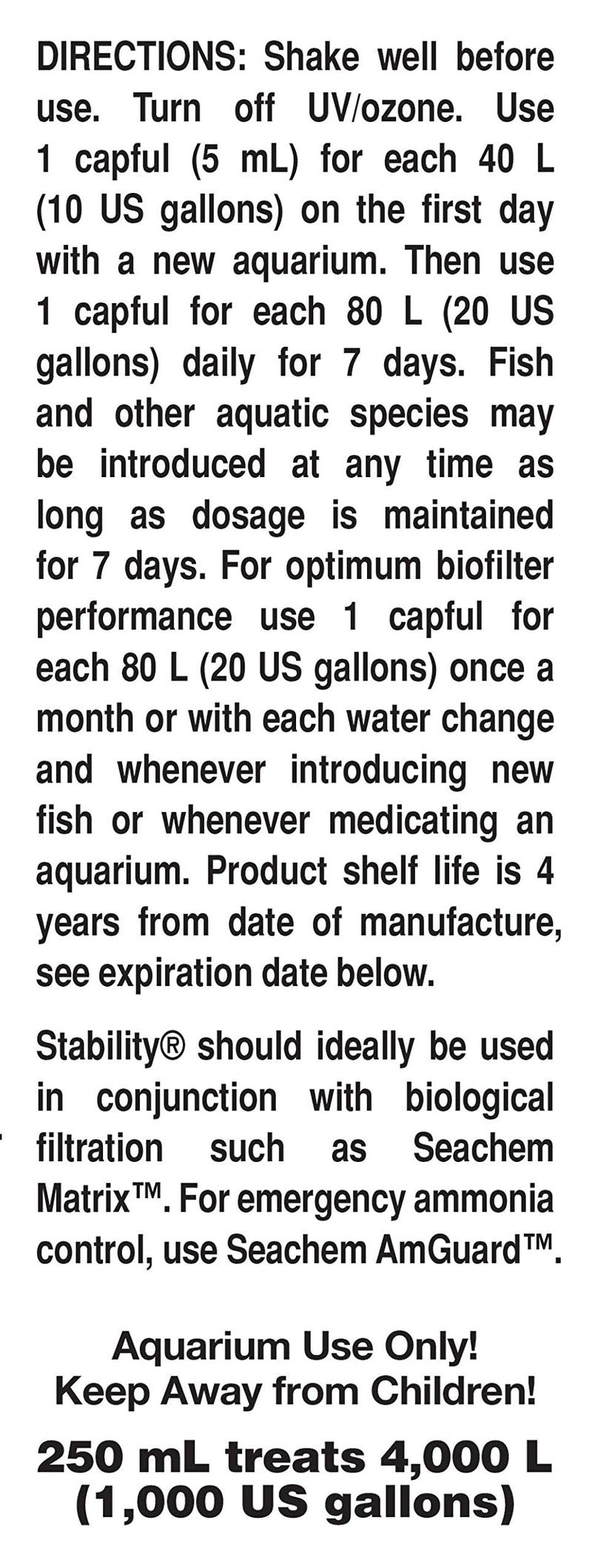 Seachem Stability - For Freshwater and Marine Aquariums 250ml