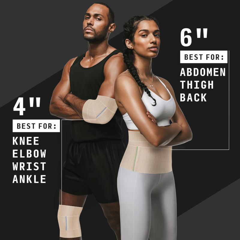 High-Performance Elastic Bandage Wrap 4 Inch - Reusable Compression Bandage Wrap for Leg, Ankle, Wrist, Knee - Self Closing Design - FSA HSA Approved - 2 Pack Elastic 4in