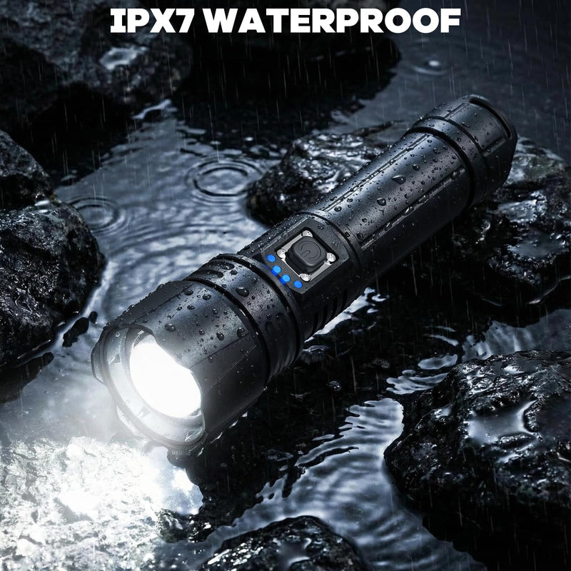 Rechargeable Flashlights High Lumens, 2Pack 99000 Lumen Super Bright Led Flashlight with 5 Modes & 15H Long Runtime, Powerful Waterproof Handheld Flash Light for Home Camping