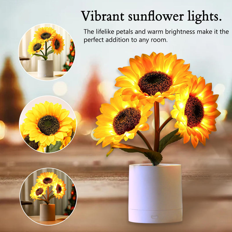 Sunflower LED Lamp for Women Valentines, Ideal for Bedroom Decor, Sunflower Gifts for Mom Grandma Teacher Aunt Girlfriends Coworker Friend Wife Anniversary Birthday Christmas Valentine's Day