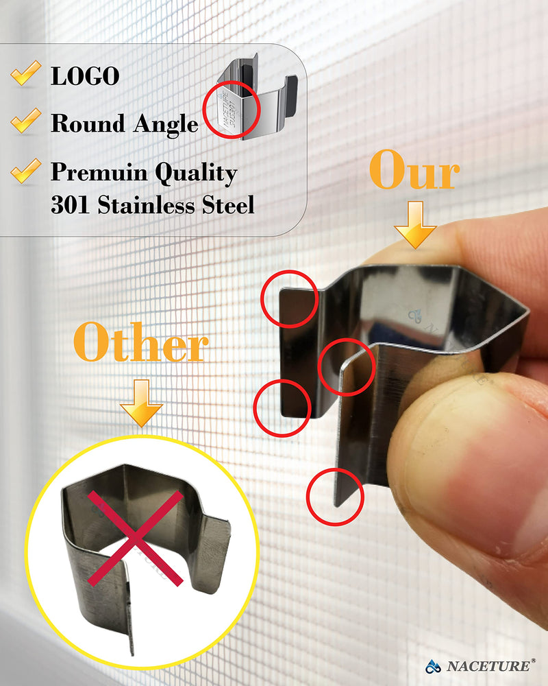 Screen Door Installer Clips - 20 Pieces Screen Clips for rescreening and Screen Retainer Clips for Patio and Garage Window for Installing Window and Door Screens (20 Pack) 20 Pack