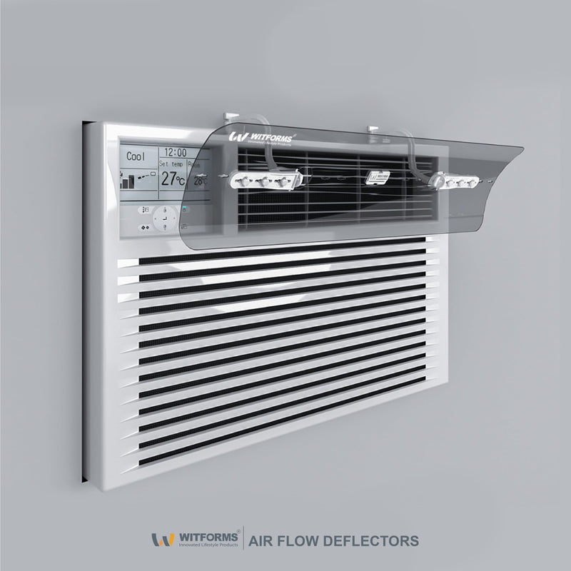 WITFORMS Window AC Air Deflector - 24" Length for TOP VENT Window Units ONLY - Transparent Design - Measure Before Purchase