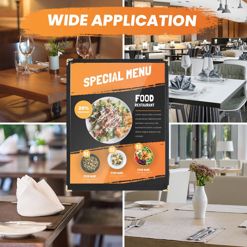 MAOPINER Set of 10 Menu Covers 8.5 x 11 | Restaurant Recipe Menu Covers, Best Menu Books and Restaurant Supplies for Kitchen, Drink, Wine Menu Covers (8.5"x 11" (1 Page, 2 View)) 8.5"x 11" (1 Page, 2 View) - NewNest Australia