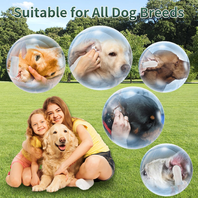 Dog Ear Finger Wipes, Pet Ear Cleaner Wipes Disposable Natural Ear Relief Cleaning Pads Finger Sleeves for Dog Cat Remove Earwax Odor Soothe Ear Itching and Infection, Cat Ear Wipes, 55 Pcs - PawsPlanet Australia