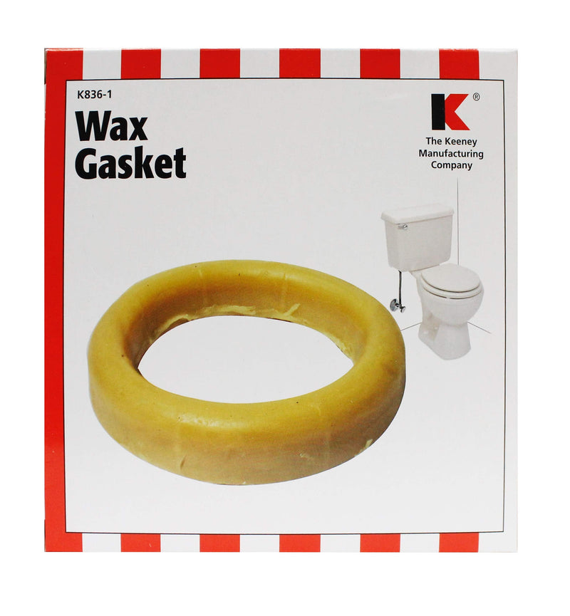 Plumb Pak K836-1 Standard Toilet Wax Gasket, For Use With 3 In Or 4 In Waste Lines, No Size, Honey Yellow
